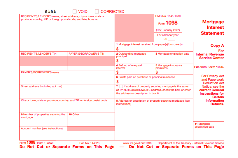 2022 1098 Form